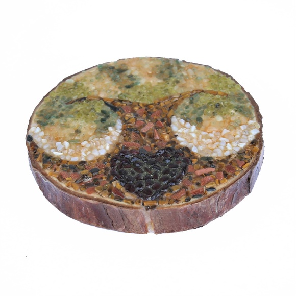 Tree of Life Crystal Grid Mosaic Wood Art Decor - Picture 4 of 7